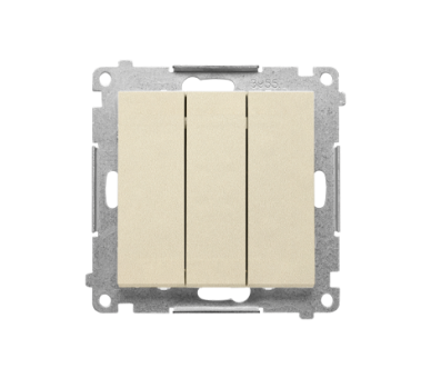 Przycisk potrójny z podświetleniem LED (moduł) 10 AX, 250 V~, szybkozłącza, Szampański mat Simon 55 TP31L.01/144