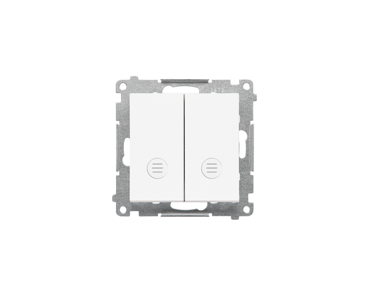 Łącznik świecznikowy z podświetleniem LED – osobne podświetlenie dla każdego klawisza (moduł) 10 AX, 250 V~, szybkozłącza, Biały mat Simon 55 TW5L2.01/111