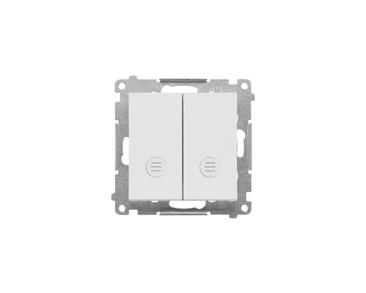 Łącznik świecznikowy z podświetleniem LED – osobne podświetlenie dla każdego klawisza (moduł) 10 AX, 250 V~, szybkozłącza, Jasnoszary mat Simon 55 TW5L2.01/114