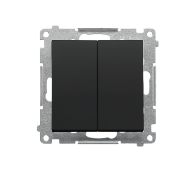 Przycisk podwójny zwierny bez piktogramu (moduł) 10 AX, 250 V~, szybkozłącza, Czarny mat Simon 55 TP2.01/149