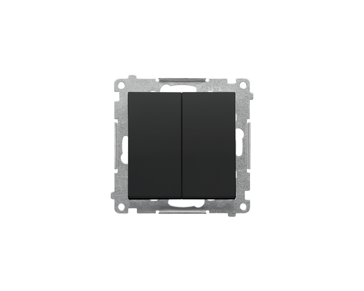 Przycisk podwójny zwierny bez piktogramu (moduł) 10 AX, 250 V~, szybkozłącza, Czarny mat Simon 55 TP2.01/149