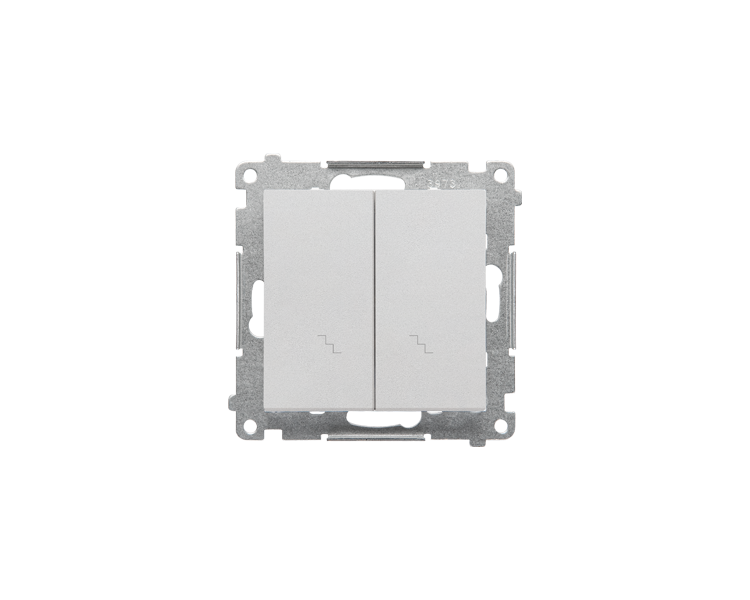 Łącznik schodowy podwójny (moduł) 10 AX, 250 V~, szybkozłącza, Aluminium mat Simon 55 TW6/2.01/143