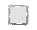 Łącznik schodowy podwójny z podświetleniem – osobne podświetlenie dla każdego klawisza (moduł) 10 AX, 250 V~, szybkozłącza, Jasnoszary mat Simon 55 TW6/2L2.01/114