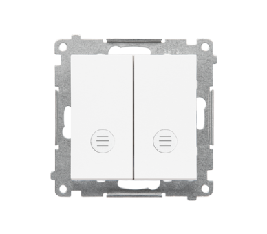 Łącznik krzyżowy podwójny z podświetleniem (moduł) 10 AX, 250 V~, szybkozłącza, Biały mat Simon 55 TW7/2L2.01/111