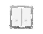 Łącznik krzyżowy podwójny z podświetleniem (moduł) 10 AX, 250 V~, szybkozłącza, Biały mat Simon 55 TW7/2L2.01/111