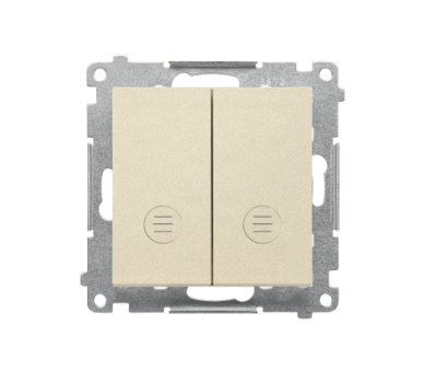 Łącznik krzyżowy podwójny z podświetleniem (moduł) 10 AX, 250 V~, szybkozłącza, Szampański mat Simon 55 TW7/2L2.01/144