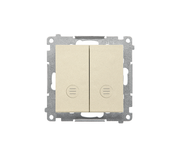 Łącznik krzyżowy podwójny z podświetleniem (moduł) 10 AX, 250 V~, szybkozłącza, Szampański mat Simon 55 TW7/2L2.01/144