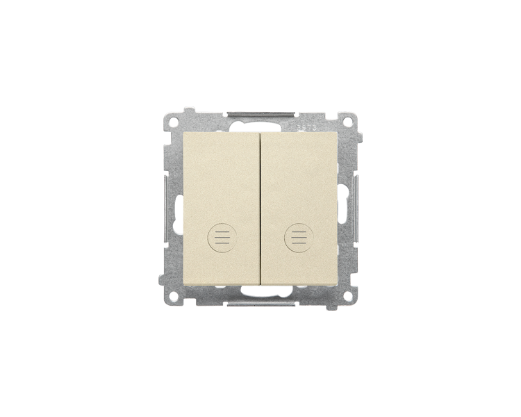 Łącznik krzyżowy podwójny z podświetleniem (moduł) 10 AX, 250 V~, szybkozłącza, Szampański mat Simon 55 TW7/2L2.01/144