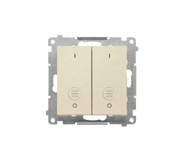 Łącznik dwubiegunowy podwójny (moduł) 16 AX, 250 V~, szybkozłącza, Szampański mat Simon 55 TW22A.01/144