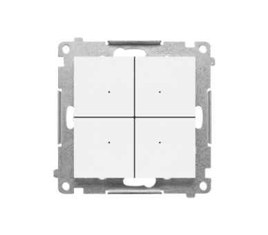 Łącznik elektroniczny 4-krotny z funkcją przycisku lub łącznika czasowego, do sterownia niezależnie 4 obwodami, 230 V (moduł), Biały mat Simon 55 TEW4.01/111