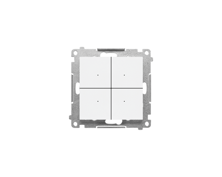 Łącznik elektroniczny 4-krotny z funkcją przycisku lub łącznika czasowego, do sterownia niezależnie 4 obwodami, 230 V (moduł), Biały mat Simon 55 TEW4.01/111