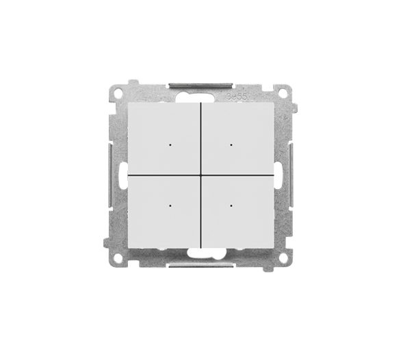 Łącznik elektroniczny 4-krotny z funkcją przycisku lub łącznika czasowego, do sterownia niezależnie 4 obwodami, 230 V (moduł), Jasnoszary mat Simon 55 TEW4.01/114