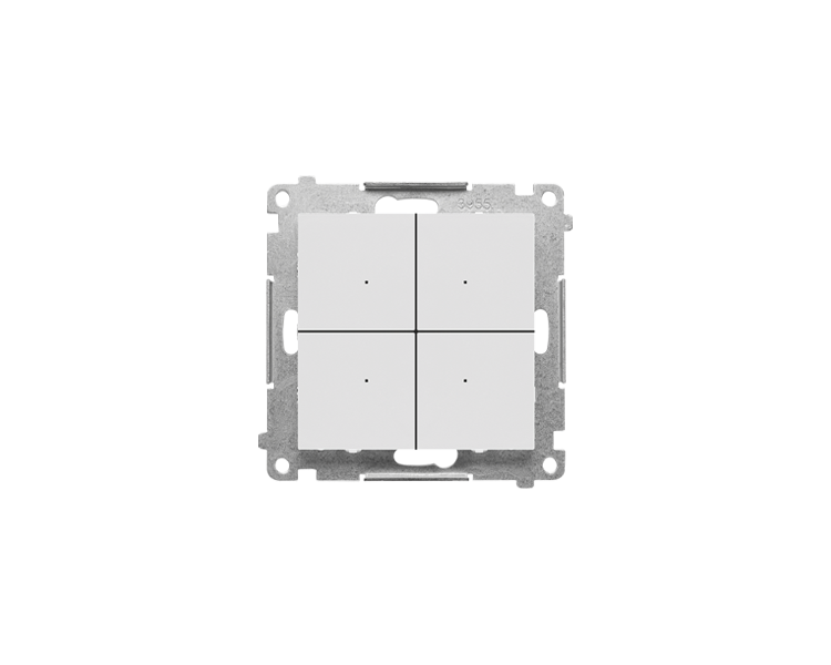 Łącznik elektroniczny 4-krotny z funkcją przycisku lub łącznika czasowego, do sterownia niezależnie 4 obwodami, 230 V (moduł), Jasnoszary mat Simon 55 TEW4.01/114