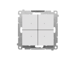 Łącznik elektroniczny 4-krotny z funkcją przycisku lub łącznika czasowego, do sterownia niezależnie 4 obwodami, 230 V (moduł), Jasnoszary mat Simon 55 TEW4.01/114