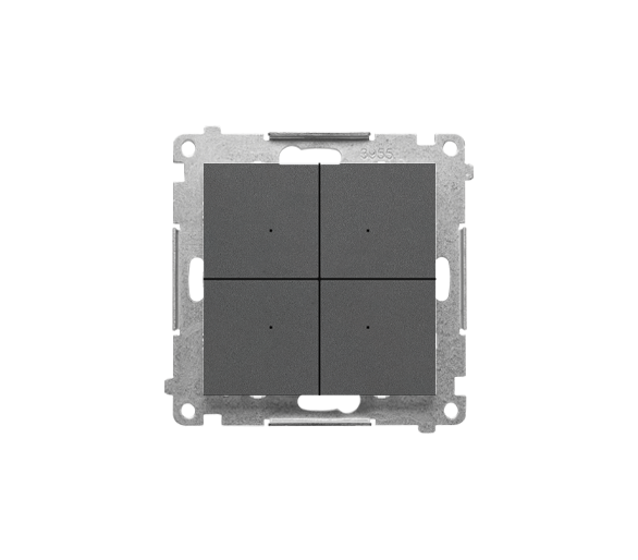 Łącznik elektroniczny 4-krotny z funkcją przycisku lub łącznika czasowego, do sterownia niezależnie 4 obwodami, 230 V (moduł), Grafitowy mat Simon 55 TEW4.01/116