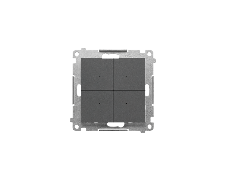 Łącznik elektroniczny 4-krotny z funkcją przycisku lub łącznika czasowego, do sterownia niezależnie 4 obwodami, 230 V (moduł), Grafitowy mat Simon 55 TEW4.01/116