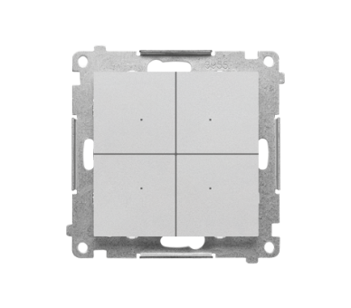 Łącznik elektroniczny 4-krotny z funkcją przycisku lub łącznika czasowego, do sterownia niezależnie 4 obwodami, 230 V (moduł), Aluminium mat Simon 55 TEW4.01/143