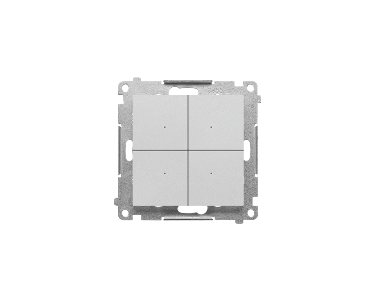 Łącznik elektroniczny 4-krotny z funkcją przycisku lub łącznika czasowego, do sterownia niezależnie 4 obwodami, 230 V (moduł), Aluminium mat Simon 55 TEW4.01/143