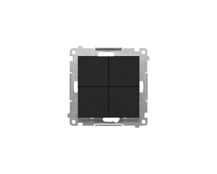 Łącznik elektroniczny 4-krotny z funkcją przycisku lub łącznika czasowego, do sterownia niezależnie 4 obwodami, 230 V (moduł), Czarny mat Simon 55 TEW4.01/149