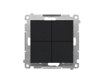 Łącznik elektroniczny 4-krotny z funkcją przycisku lub łącznika czasowego, do sterownia niezależnie 4 obwodami, 230 V (moduł), Czarny mat Simon 55 TEW4.01/149