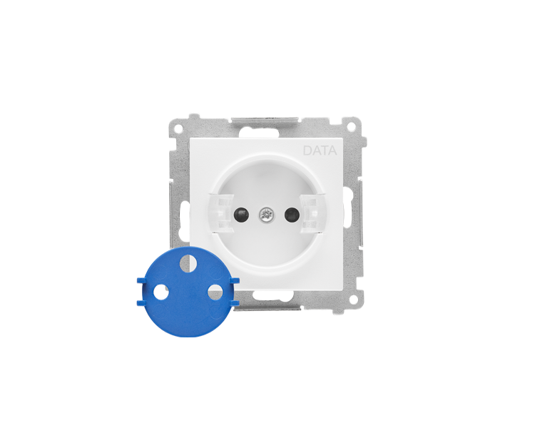 Gniazdo DATA z kluczem uprawniającym (moduł) 16 A, 250 V~, szybkozłącza, Biały mat Simon 55 TGD1CZ.01/111