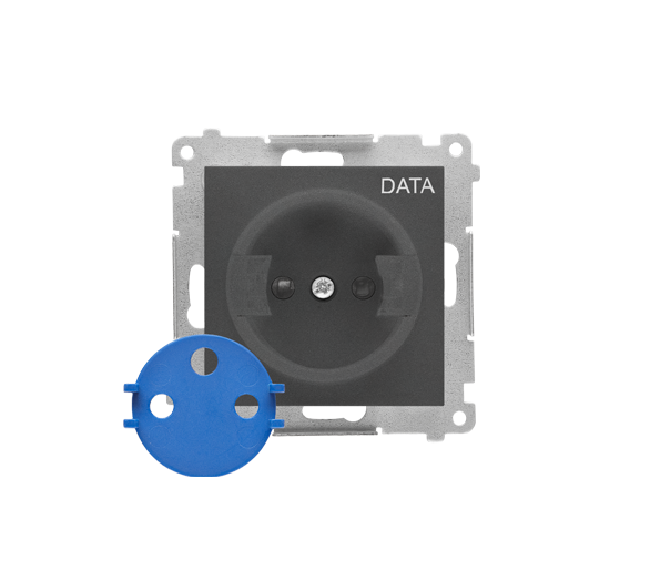 Gniazdo DATA z kluczem uprawniającym (moduł) 16 A, 250 V~, szybkozłącza, Grafitowy mat Simon 55 TGD1CZ.01/116