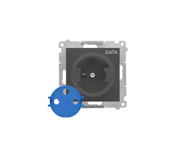Gniazdo DATA z kluczem uprawniającym (moduł) 16 A, 250 V~, szybkozłącza, Grafitowy mat Simon 55 TGD1CZ.01/116