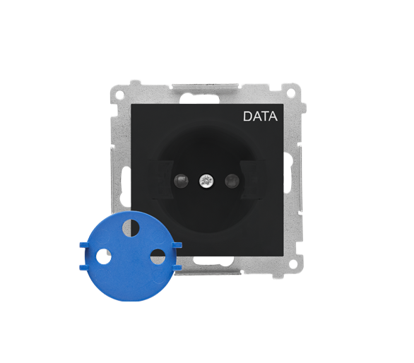 Gniazdo DATA z kluczem uprawniającym (moduł) 16 A, 250 V~, szybkozłącza, Czarny mat Simon 55 TGD1CZ.01/149