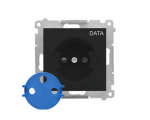 Gniazdo DATA z kluczem uprawniającym (moduł) 16 A, 250 V~, szybkozłącza, Czarny mat Simon 55 TGD1CZ.01/149