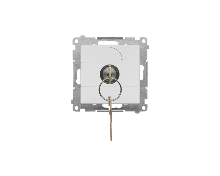 Łącznik na kluczyk jednobiegunowy (moduł) 2 pozycyjny 0-I styk N/O, 5 A, 250 V~, Jasnoszary mat Simon 55 TW1K.01/114