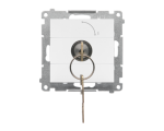 Łącznik na kluczyk chwilowy – przycisk (moduł) 2 pozycyjny 0-I styk N/O, 5 A, 250 V~, Biały mat Simon 55 TP1K.01/111