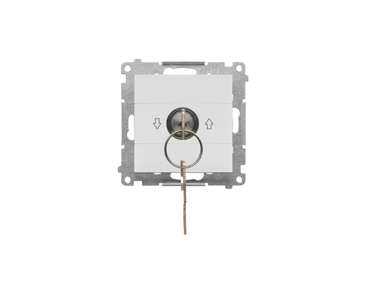 Łącznik na kluczyk roletowy jednobiegunowy (moduł) 3 pozycyjny I-0-II 2 styki N/O, 5 A, 250 V~, Jasnoszary mat Simon 55 TWZK.01/114
