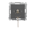 Łącznik na kluczyk roletowy jednobiegunowy (moduł) 3 pozycyjny I-0-II 2 styki N/O, 5 A, 250 V~, Grafitowy mat Simon 55 TWZK.01/116