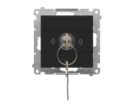 Łącznik na kluczyk roletowy jednobiegunowy (moduł) 3 pozycyjny I-0-II 2 styki N/O, 5 A, 250 V~, Czarny mat Simon 55 TWZK.01/149