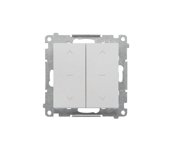 Łącznik roletowy podwójny trójpozycyjny 1-0-2 (moduł) 10 A, 250 V~, szybkozłącza, Aluminium mat Simon 55 TZW2.01/143