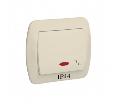 Łącznik schodowy  podświetleniem bryzgoszczelny IP44 beżowy 10AX AW6BL/12