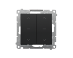 Przycisk roletowy podwójny trójpozycyjny 1-0-2 (moduł) 10 A, 250 V~, szybkozłącza, Czarny mat Simon 55 TZP2.01/149