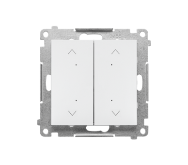 Łącznik/przycisk roletowy podwójny, elektroniczny (moduł), Biały mat Simon 55 TEZ2.01/111