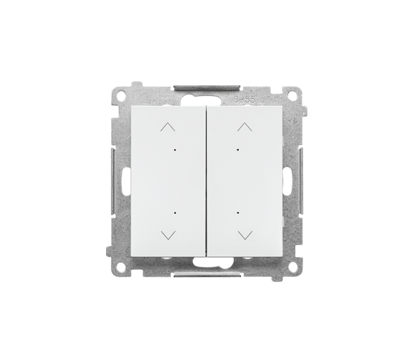 Łącznik/przycisk roletowy podwójny, elektroniczny (moduł), Biały mat Simon 55 TEZ2.01/111