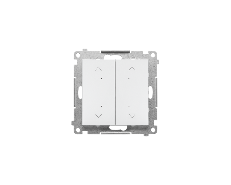 Łącznik/przycisk roletowy podwójny, elektroniczny (moduł), Biały mat Simon 55 TEZ2.01/111