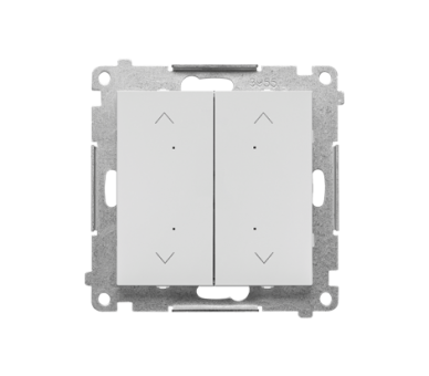 Łącznik/przycisk roletowy podwójny, elektroniczny (moduł), Jasnoszary mat Simon 55 TEZ2.01/114