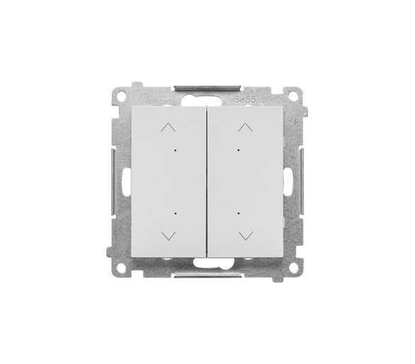 Łącznik/przycisk roletowy podwójny, elektroniczny (moduł), Jasnoszary mat Simon 55 TEZ2.01/114