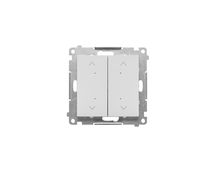 Łącznik/przycisk roletowy podwójny, elektroniczny (moduł), Jasnoszary mat Simon 55 TEZ2.01/114