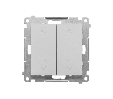 Łącznik/przycisk roletowy podwójny, elektroniczny (moduł), Aluminium mat Simon 55 TEZ2.01/143