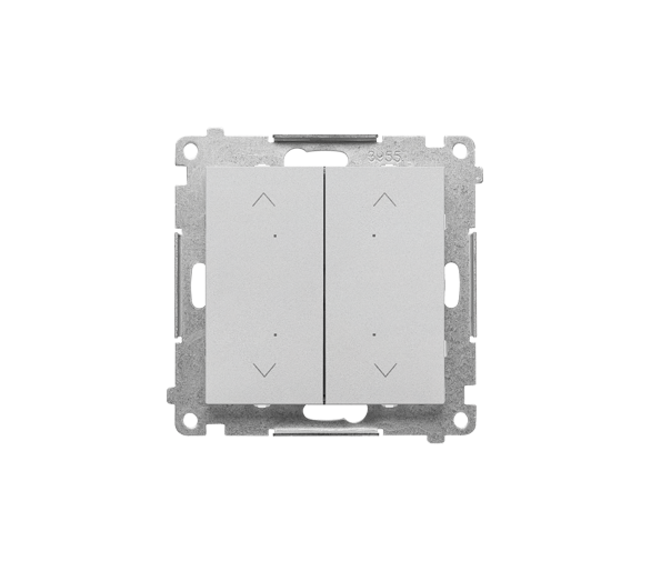 Łącznik/przycisk roletowy podwójny, elektroniczny (moduł), Aluminium mat Simon 55 TEZ2.01/143
