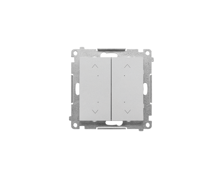 Łącznik/przycisk roletowy podwójny, elektroniczny (moduł), Aluminium mat Simon 55 TEZ2.01/143