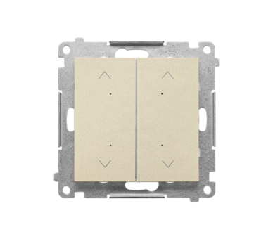 Łącznik/przycisk roletowy podwójny, elektroniczny (moduł), Szampański mat Simon 55 TEZ2.01/144