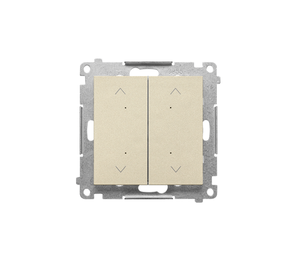Łącznik/przycisk roletowy podwójny, elektroniczny (moduł), Szampański mat Simon 55 TEZ2.01/144