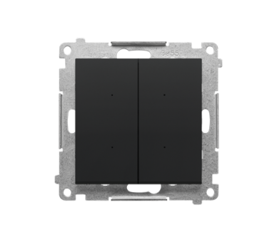 Łącznik/przycisk roletowy podwójny, elektroniczny (moduł), Czarny mat Simon 55 TEZ2.01/149