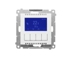 Termostat programowalny z wyświetlaczem z wew/zewn czujnikiem temperatury, bez sondy (moduł) 16(2) A, 230V~, Biały mat Simon 55 TETD1A.01/111